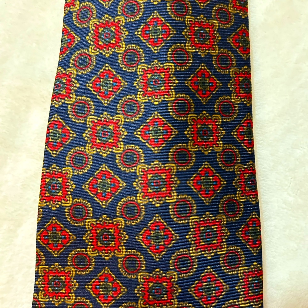 Vintage 100% Silk Multicolor Print Men’s Tie